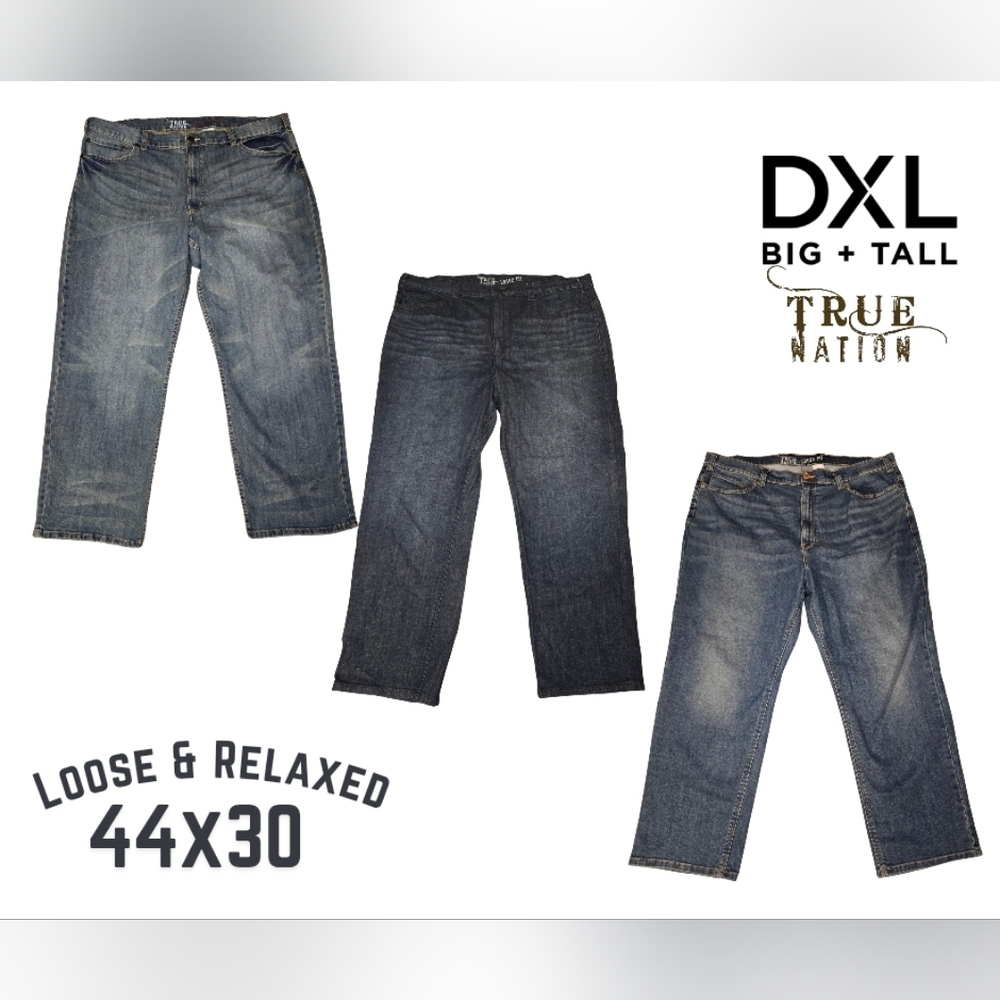 Set of 2 True Nation DXL Men’s Relaxed Fit Jeans - Blue